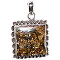 12125: Silver Setting brown bronzite  american-southwest pendants