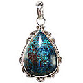 Design 12170: blue,brown chrysocolla american-southwest pendants