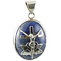 Design 12251: blue lapis lazuli cross, religious pendants