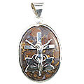 Design 12262: brown,gray opal cross pendants
