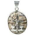 12266: Silver Setting brown,white jasper  cross pendants