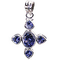 Design 12335: blue iolite cross pendants