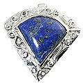 12394: Silver Setting blue lapis lazuli  american-southwest pendants