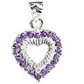 Design 12399: purple amethyst heart pendants