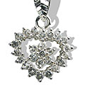 12409: Silver Setting white white topaz  heart pendants