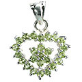 Design 12410: green peridot heart pendants