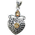 Design 12413: yellow citrine heart pendants
