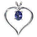Design 12420: blue iolite heart pendants