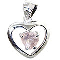 Design 12424: pink rose quartz heart pendants
