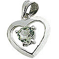 12425: Silver Setting green green amethyst  heart pendants