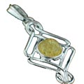 12482: Silver Setting yellow amber pendants