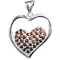 Design 12537: red garnet heart pendants