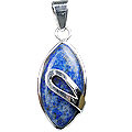 12547: Silver Setting blue lapis lazuli pendants