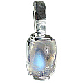 12781: Silver Setting white moonstone  engagement pendants