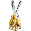 12786: Silver Setting yellow citrine  engagement pendants