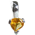 12802: Silver Setting yellow citrine  engagement pendants