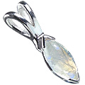 12826: Silver Setting white moonstone  contemporary pendants