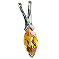 12830: Silver Setting yellow citrine  contemporary pendants