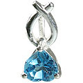 12831: Silver Setting blue blue topaz  engagement pendants