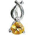 12833: Silver Setting yellow citrine  engagement pendants