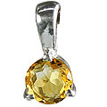 12847: Silver Setting yellow citrine  mini pendants