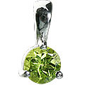 12849: Silver Setting green peridot  mini pendants