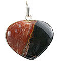 12867: Silver Setting black,brown sardonyx heart pendants