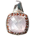 Design 12956: pink,red rose quartz estate pendants