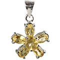 12982: Silver Setting yellow citrine  flower pendants