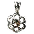 12986: Silver Setting brown smoky quartz  mini pendants