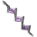 12987: Silver Setting purple amethyst contemporary pendants