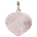13072: Beaded pink rose quartz heart pendants