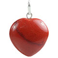 13073: Beaded red jasper  heart pendants