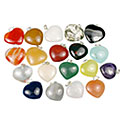 13079: Beaded multi-color bulk lots  heart pendants