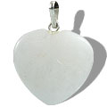 13089: Beaded white snow quartz  heart pendants