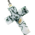 Design 13157: green,white agate christian, cross, mens, religious pendants
