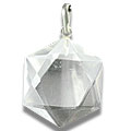 13190: Beaded white crystal pendants
