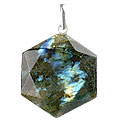 13200: Beaded blue,green labradorite pendants