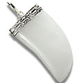 Design 13293: white snow quartz claw pendants