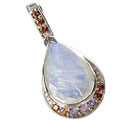 Design 13338: purple,red,white moonstone drop pendants