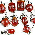 13417: Silver Setting orange,red bulk lots pendants