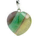Design 13443: multi-color fluorite heart pendants