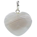 13452: Beaded gray agate  heart pendants