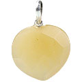 13457: Beaded yellow aventurine heart pendants