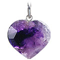 13459: Beaded purple amethyst  heart pendants