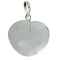 13460: Beaded white crystal heart pendants