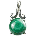 Design 13489: green malachite pendants