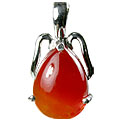 13519: Silver Setting orange,red carnelian drop pendants