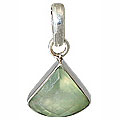 13544: Silver Setting green prehnite pendants