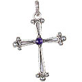 13663: Silver Setting purple amethyst  christian pendants